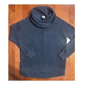 Abercrombie And Fitch Women's Navy Cowl Neck Fleece Sweater size Sm
